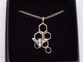 St Justin Bronze Honeycomb Bumblebee Necklace