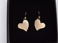 St Justin Bronze Hammered Heart Drop Earrings