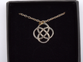 St Justin Bronze Celtic Knot Round Pendant Necklace