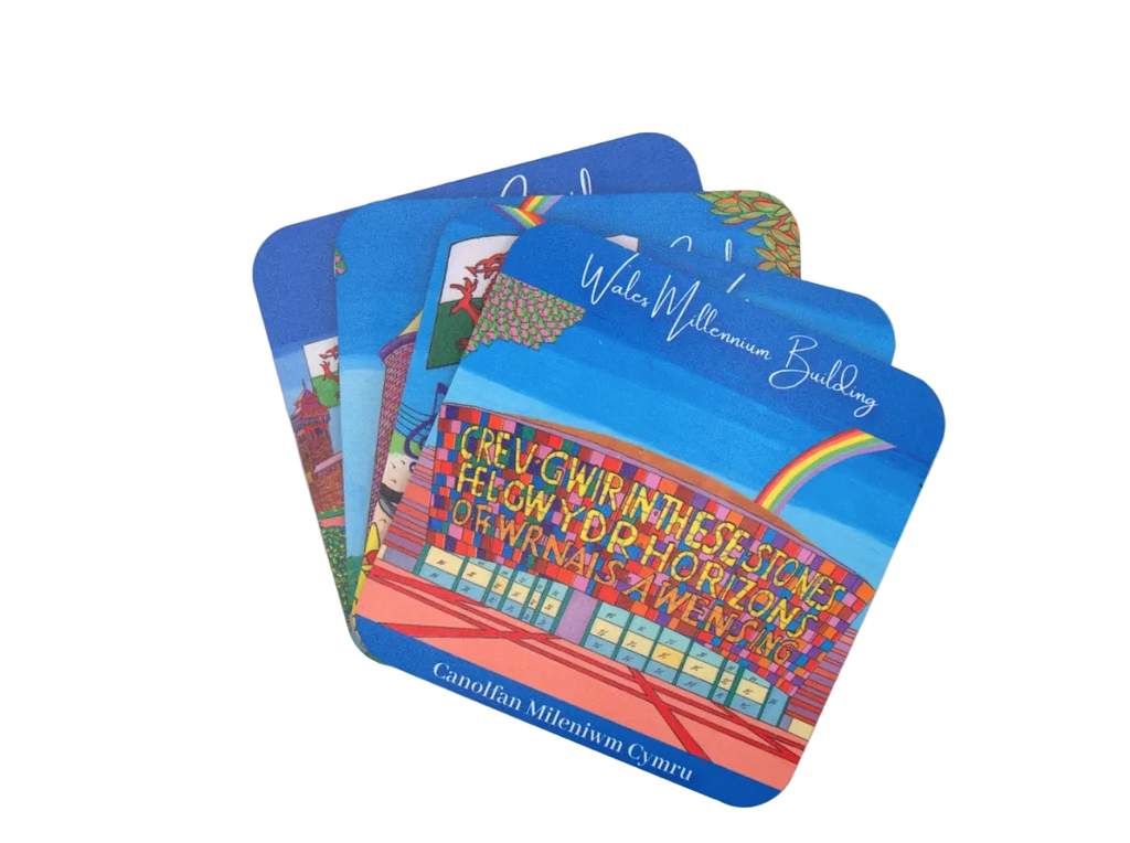 Welsh Icons Illustrated Coaster Set of 4