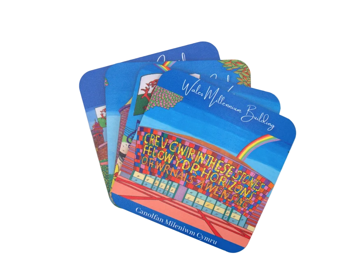 Welsh Icons Illustrated Coaster Set of 4