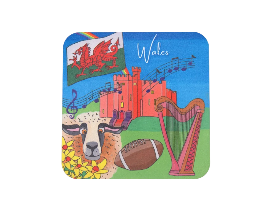 Welsh Icons Illustrated Coaster Set of 4