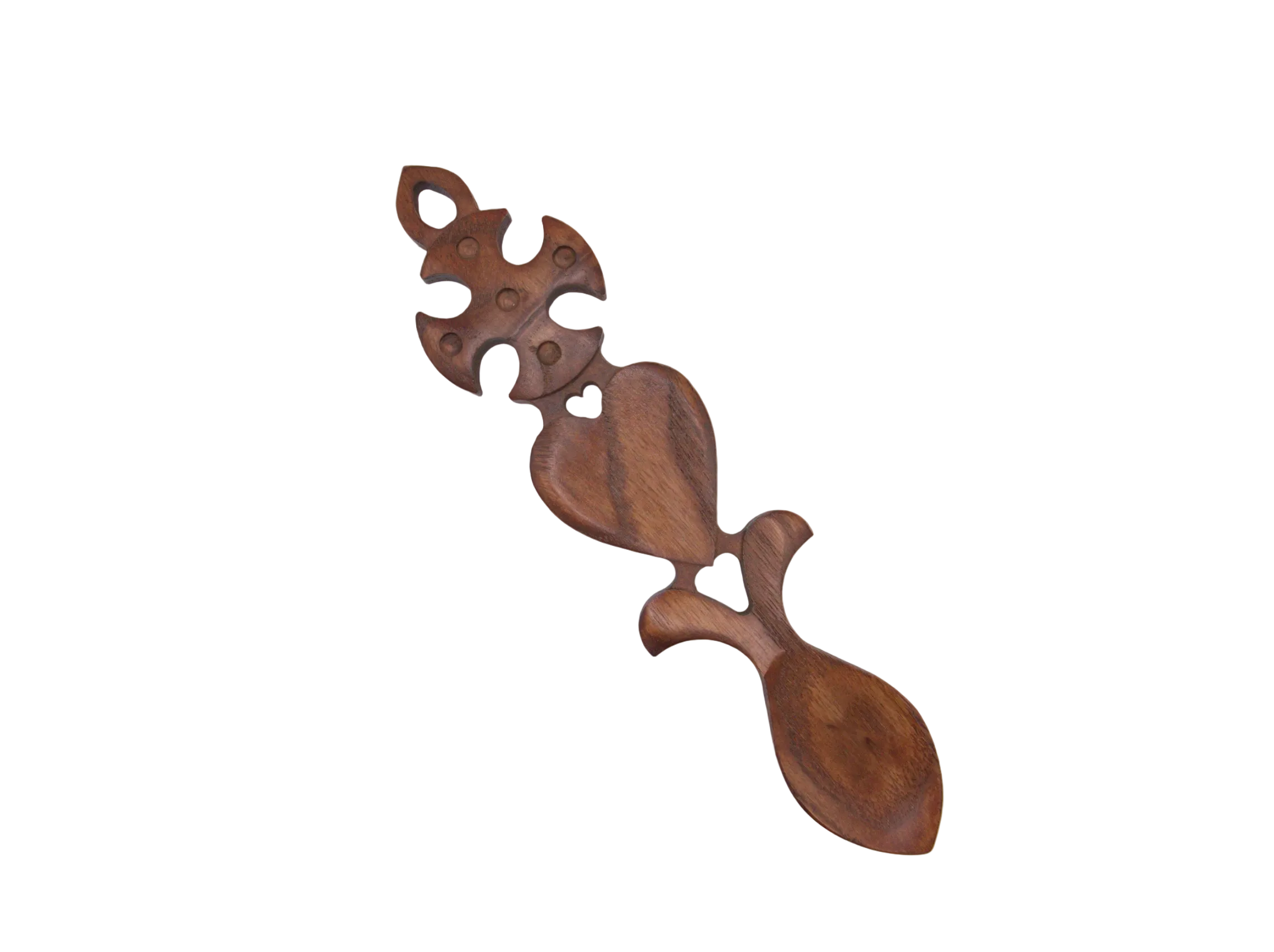 Celtic Cross & Heart Welsh Lovespoon